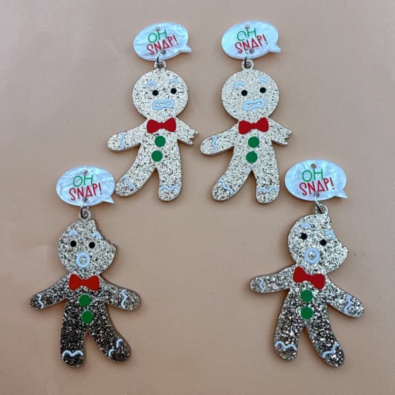 Jewelry Making Necklaces - จี้รูปคนขนมปังขิงน่ารัก 10 ชิ้น สำหรับทำเครื่องประดับ DIY เช่น