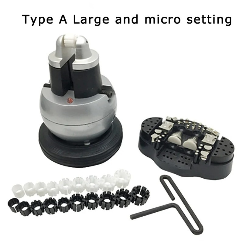 Jewelry Making Vise - 360 ° เครื่องมือแกะสลักแบบหมุนได้พร้อมอุปกรณ์เสริมครบชุดสำหรับงานจิวเวลรี่ ประกอบด้วยแท่นจับแบบลูกบอล แท่นจับแบบหมุนได้ และเครื่องมือสำหรับงานแกะสลักและฝังเพชร