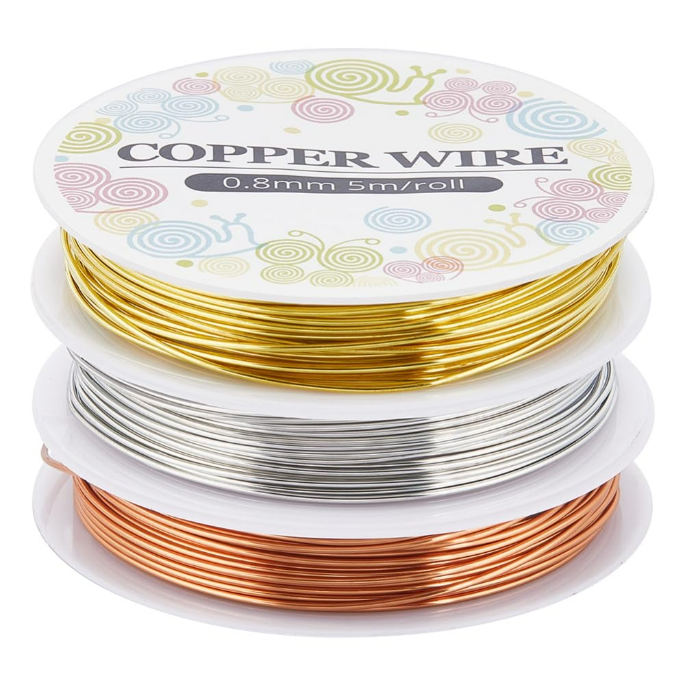Jewelry Making Course - 12.8M ทองแดงเครื่องประดับลวด 0.8 มม.20 Gauge Gold