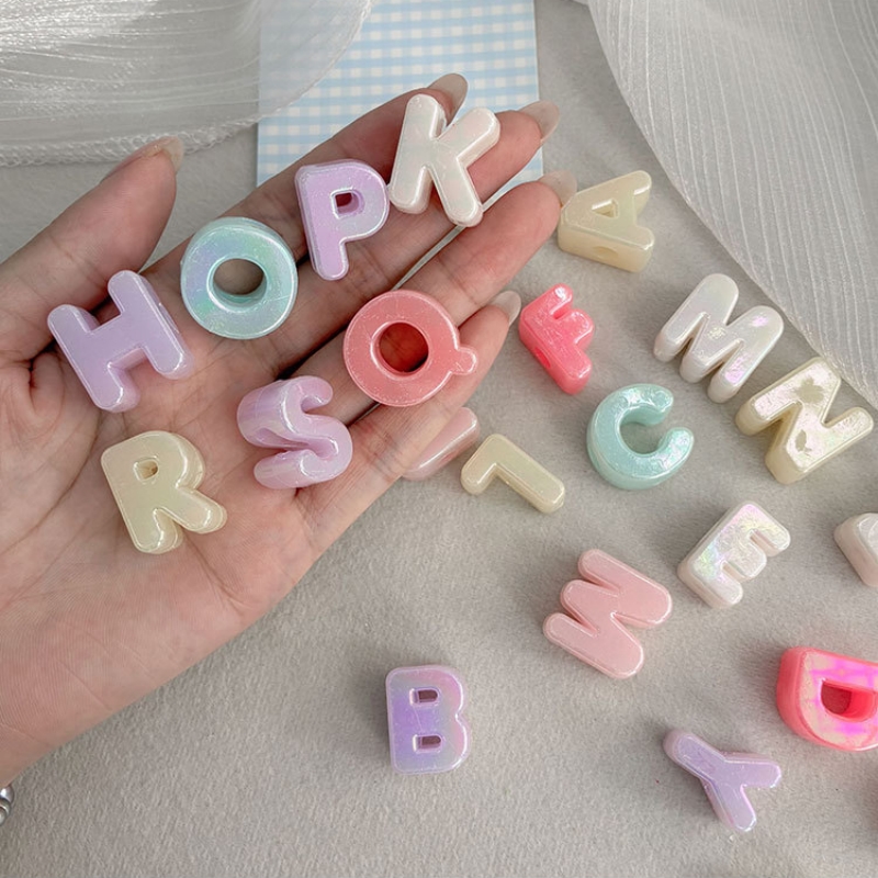 Jewelry Making Course - ลูกปัดอะคริลิกสีรุ้งขนาด 20 มม. ชุด DIY สำหรับทำเครื่องประดับ