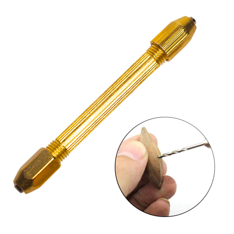 Jewelry Making Vise - Golden Double Side Pin Vise มือคู่มือเครื่องมือแบบพกพา