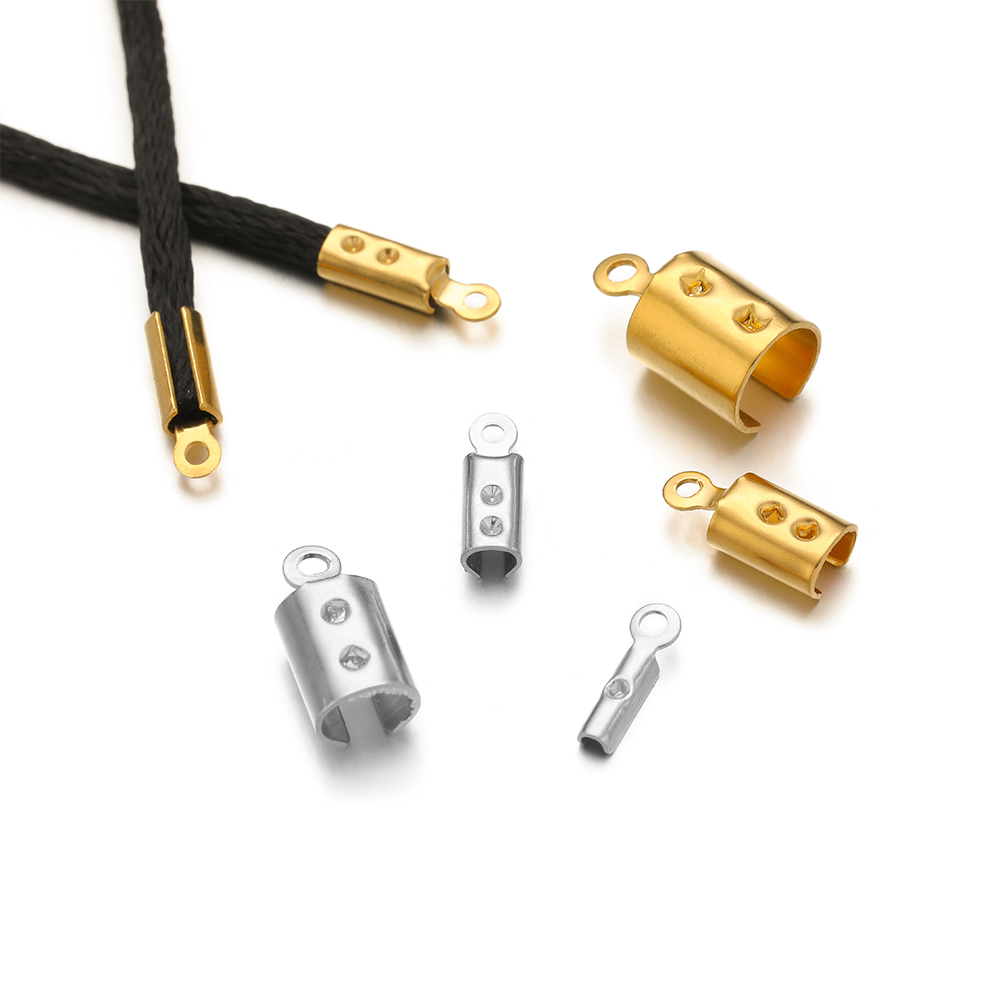 Jewelry Making Necklaces - 50pcs สแตนเลสสตีลคุณภาพสูง CRIMP End ลูกปัดหมวกหนังคลิปสําหรับเครื่องประดับ DIY