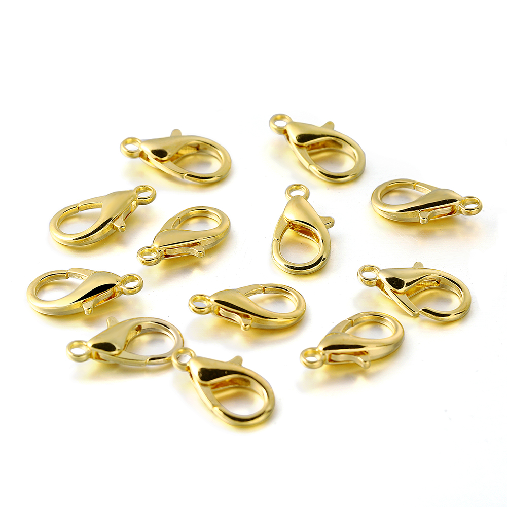 Jewelry Making Supplies Wholesale - ตัวล็อคแบบก้ามปู 10 ชิ้น หลายขนาด สำหรับเชื่อมต่อสร้อยข้อมือ สร้อยคอ