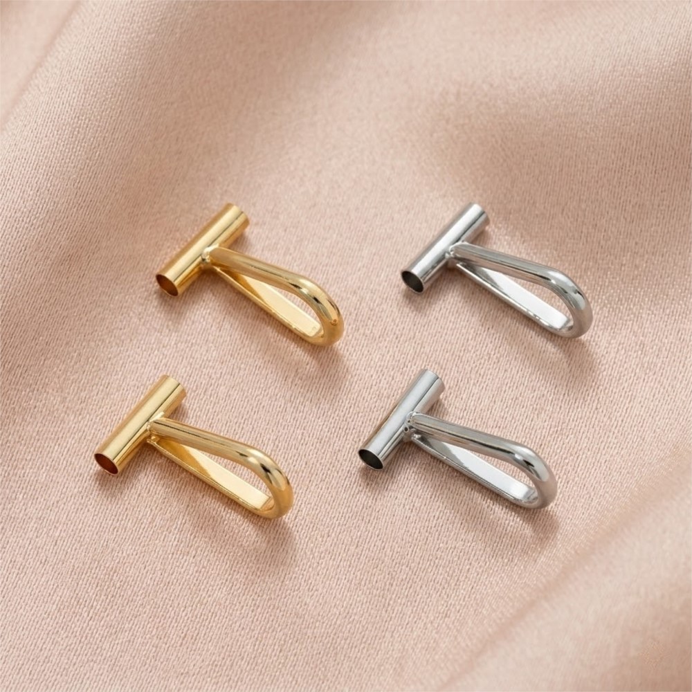 Jewelry Making Brass - ตัวแปลงพวงกุญแจแบบหลอดทองเหลือง 14K จำนวน 2 ชิ้น พร้อมห่วงสำหรับทำจี้สร้อยคอ