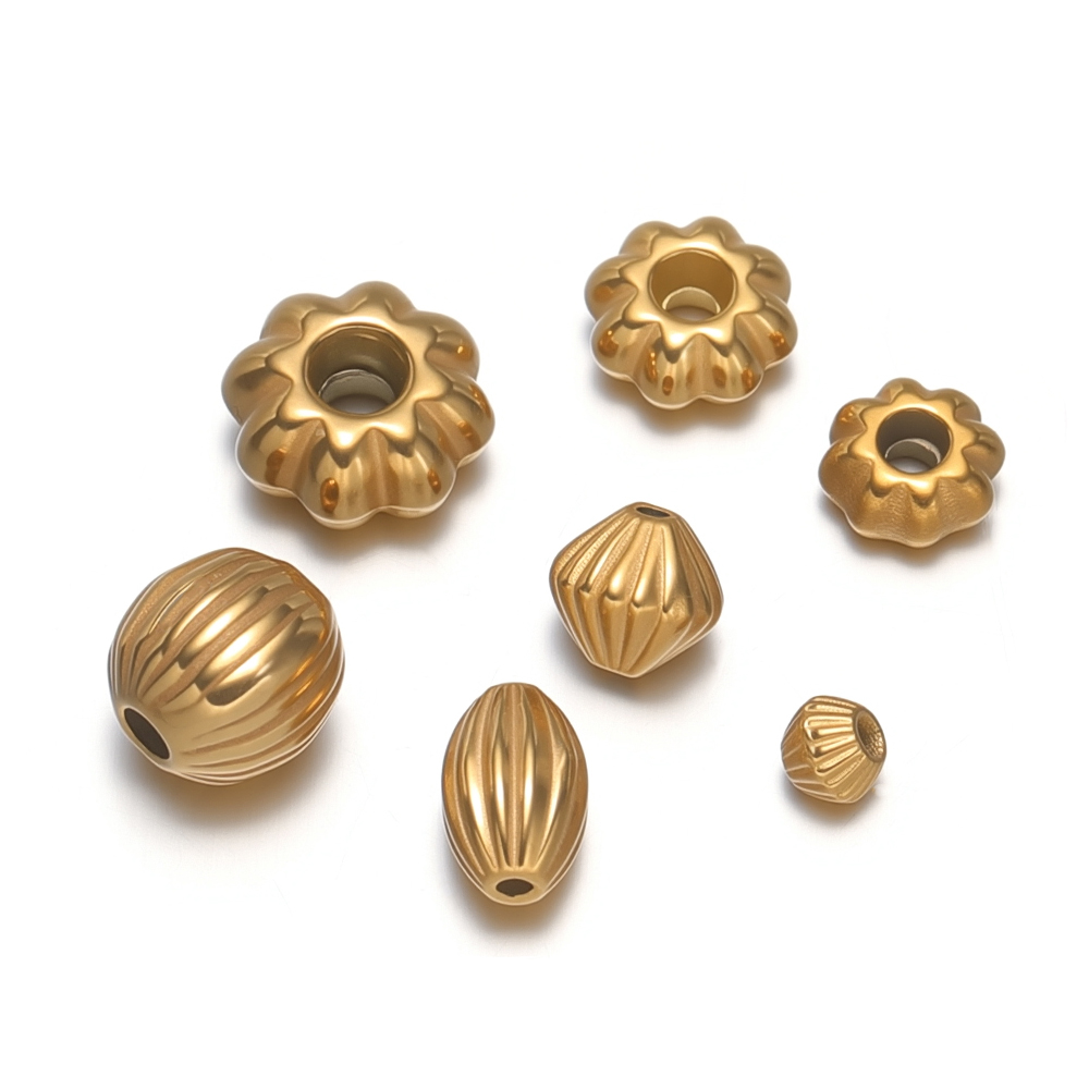 Jewelry Making Supplies Wholesale - ลูกปัดสแตนเลสรูปดอกไม้ 20 ชิ้น ขนาด 8 มม.