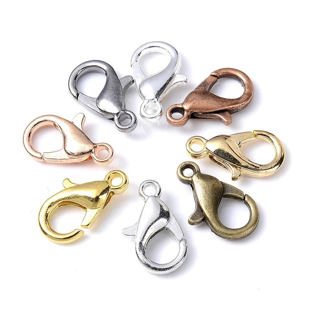 Jewelry Making Brass - 100 ชิ้น ตัวล็อกแบบก้ามปูโลหะผสมสังกะสี ขนาด 9 12