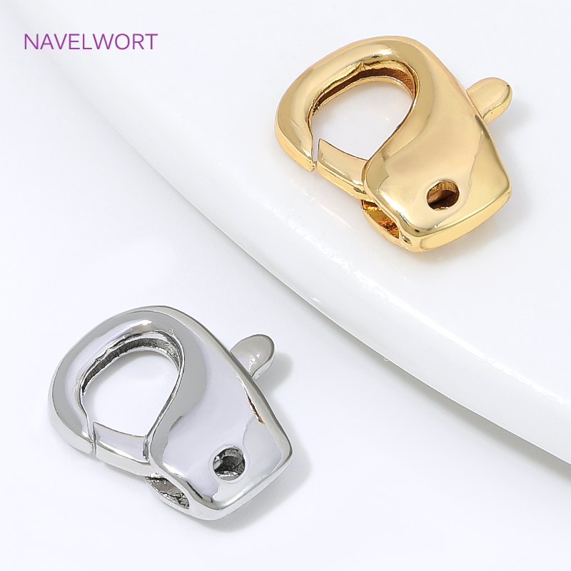 Jewelry Making Items - ตัวล็อกแบบก้ามปูชุบทอง 18K ขนาด 13 มม.*11.5 มม.,