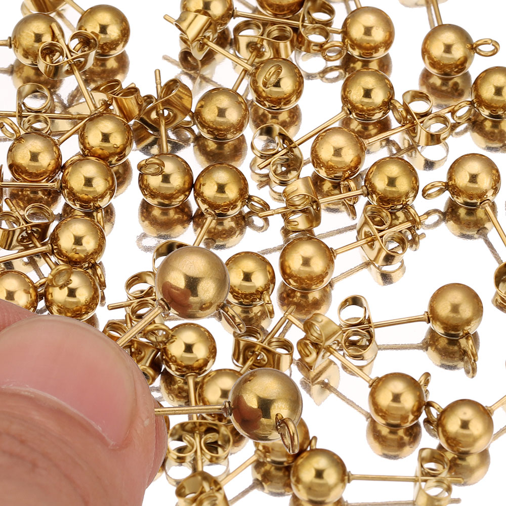 ต่างหูสแตนเลสทรงกลม ขนาด 4 5 6 - Jewelry Making Supplies Wholesale บทวิจารณ์และราคา