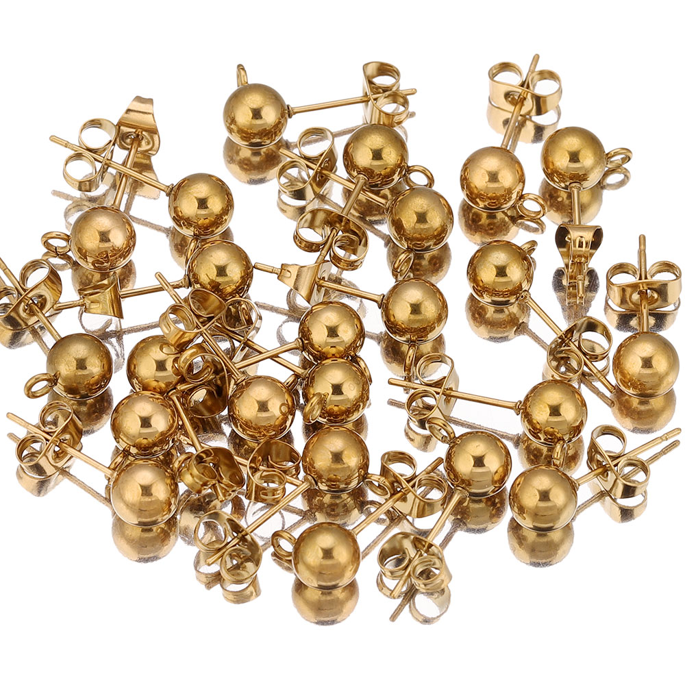 ต่างหูสแตนเลสทรงกลม ขนาด 4 5 6 - Jewelry Making Supplies Wholesale บทวิจารณ์และราคา