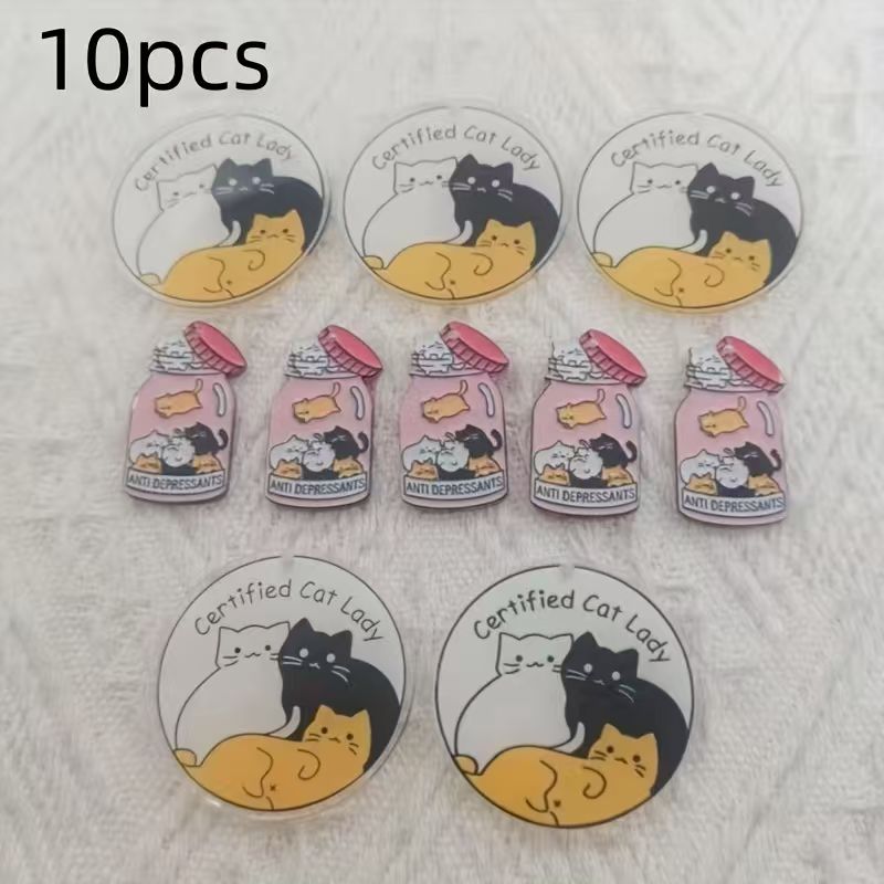 จี้อะคริลิคแมวน่ารัก 10 ชิ้น,  - Jewelry Making Necklaces บทวิจารณ์และราคา