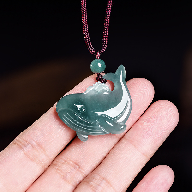 จี้สร้อยคอหยกพม่าแท้รูปปลาวาฬ  - Jewelry Making Necklaces บทวิจารณ์และราคา