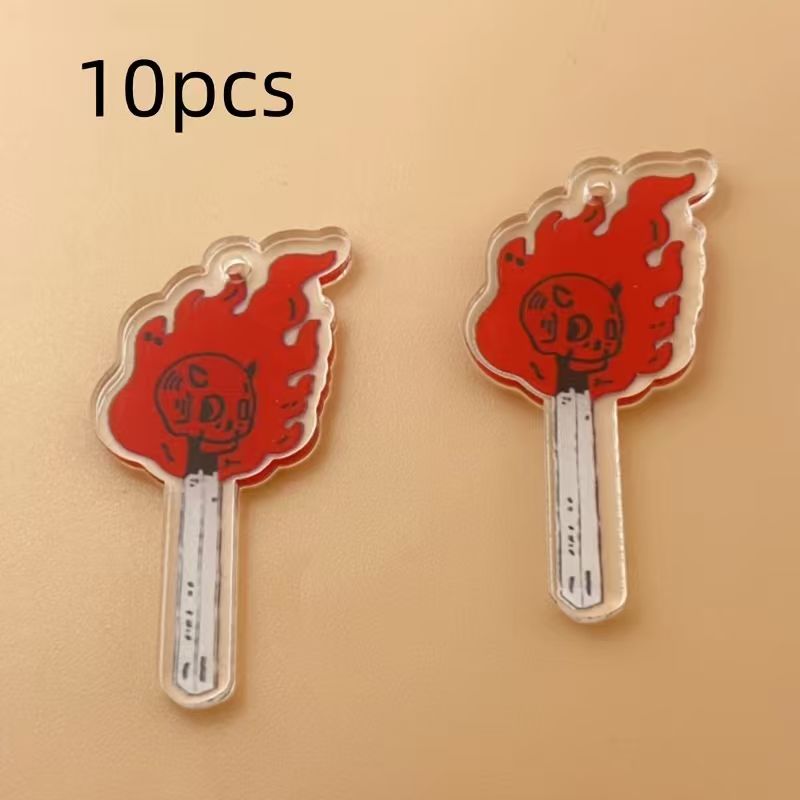 จี้อะคริลิคทรงหัวกะโหลก 10 ชิ้ - Jewelry Making Necklaces บทวิจารณ์และราคา
