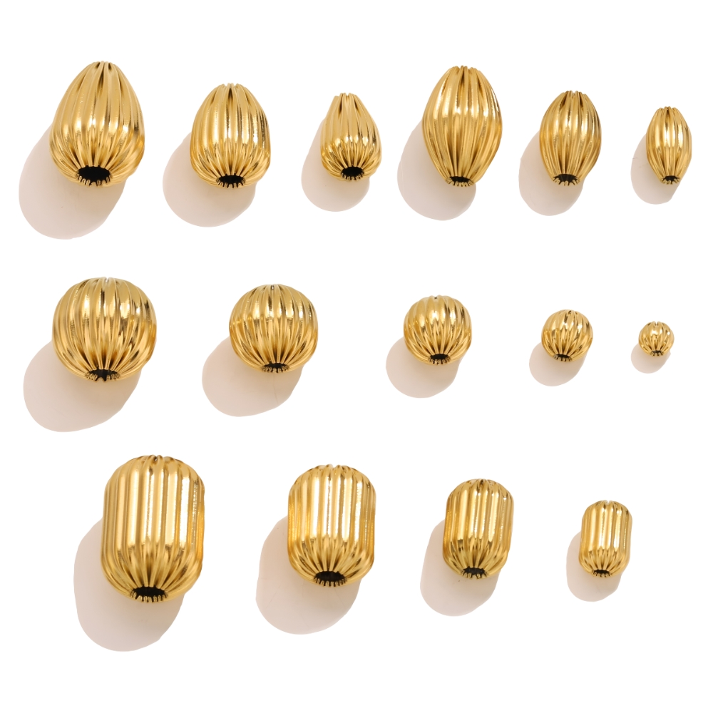 ลูกปัดสแตนเลสชุบทอง 18K รูปทรง - Jewelry Making Supplies Wholesale บทวิจารณ์และราคา