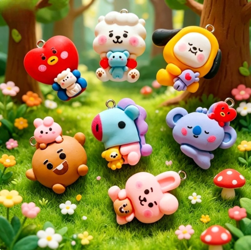 ชุด 7 ชิ้น BT21 ชาร์มการ์ตูนเร - Jewelry Making Necklaces บทวิจารณ์และราคา