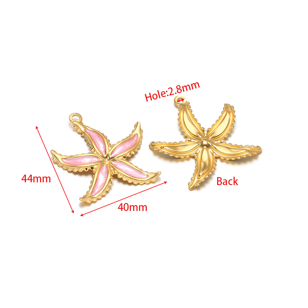 จี้รูปปลาดาวเคลือบสีสแตนเลส 4  - Jewelry Making Supplies Wholesale บทวิจารณ์และราคา
