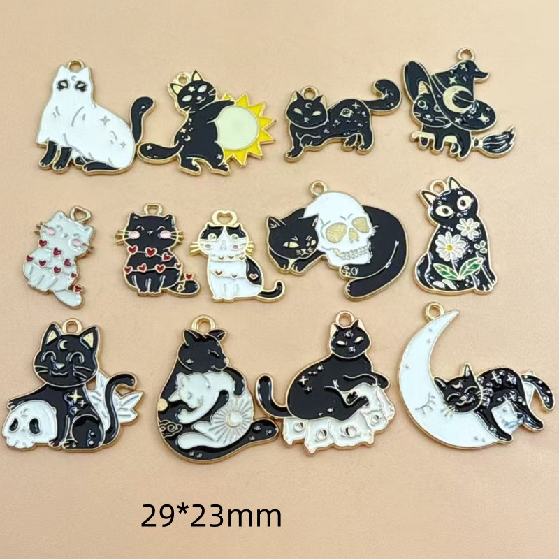 จี้แมวดำเคลือบอีนาเมลแท้ 10 ชิ - Jewelry Making Necklaces บทวิจารณ์และราคา