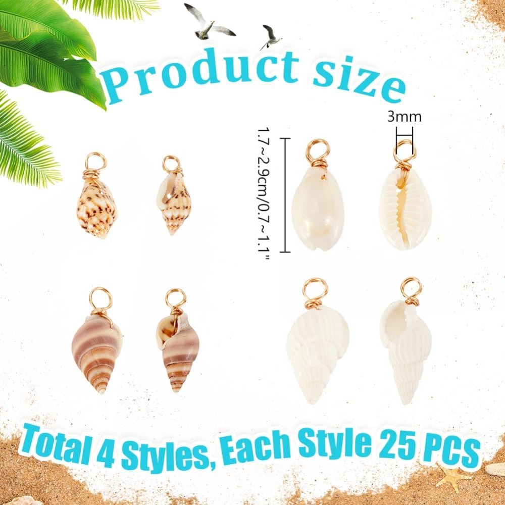 100pcs 4 รูปแบบเปลือกหอยธรรมชา - Jewelry Making Course บทวิจารณ์และราคา