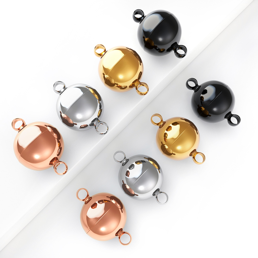 ตัวล็อคแม่เหล็กสแตนเลสทรงกลม 2 - Jewelry Making Brass บทวิจารณ์และราคา