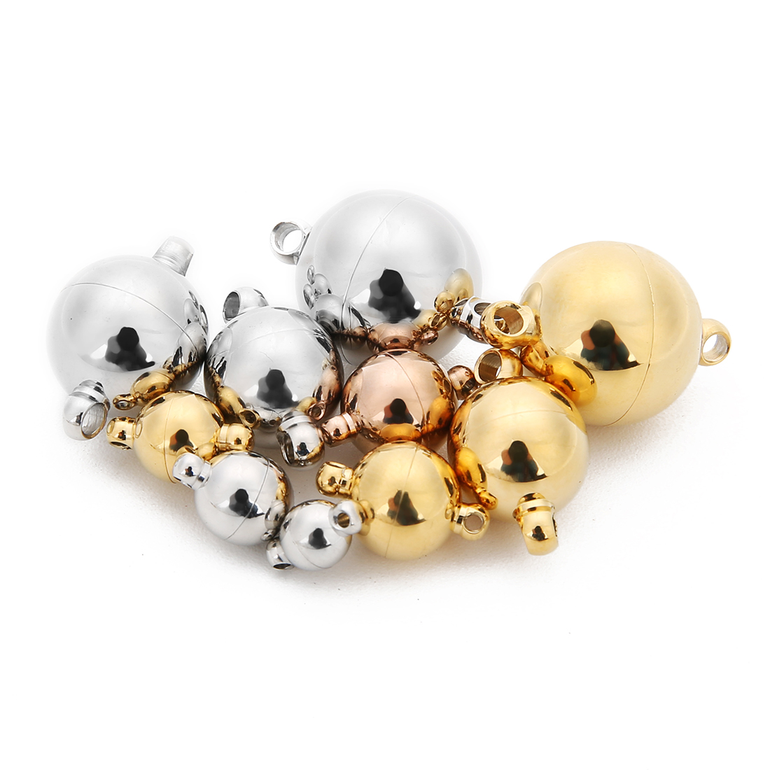 ตัวล็อคแม่เหล็กสแตนเลสทรงกลม 2 - Jewelry Making Brass บทวิจารณ์และราคา