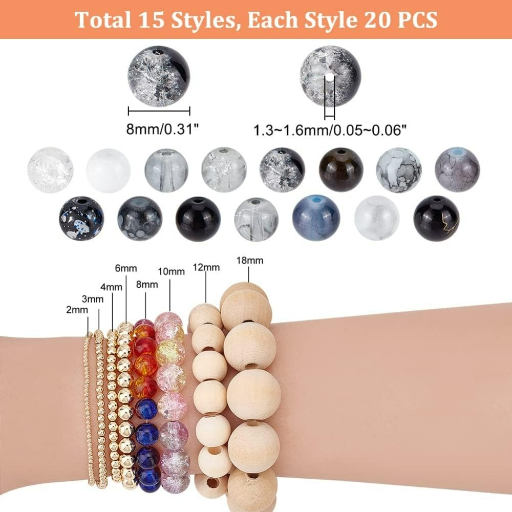 300 ชิ้น 8 มิลลิเมตรลูกปัดแก้ว - Jewelry Making Course บทวิจารณ์และราคา