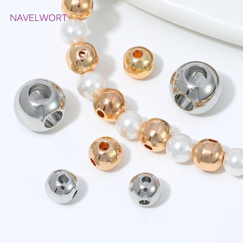ลูกปัดทอง KC ชุบทอง 4 รู ทรงกล - Jewelry Making Items บทวิจารณ์และราคา