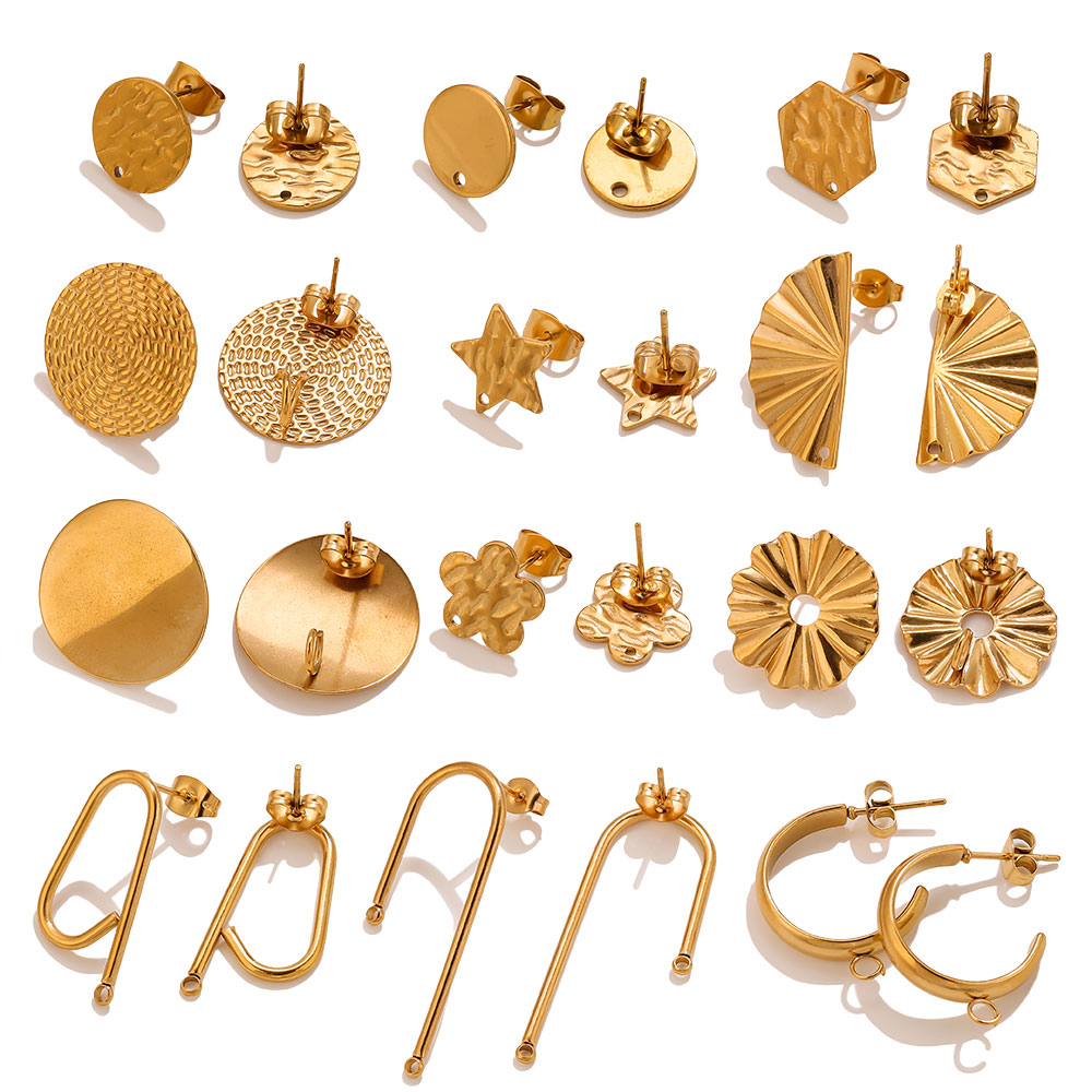 ต่างหูสแตนเลส 10 ชิ้น ชุบทอง 1 - Jewelry Making Supplies Wholesale บทวิจารณ์และราคา