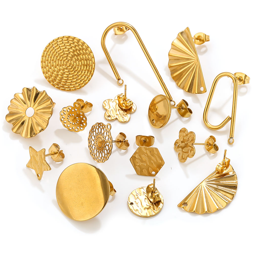 ต่างหูสแตนเลส 10 ชิ้น ชุบทอง 1 - Jewelry Making Supplies Wholesale บทวิจารณ์และราคา